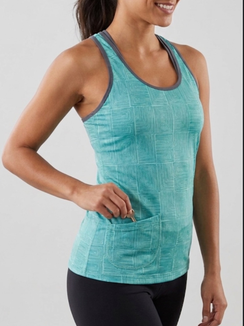 LOLE Teal Activewear Tank Top With Bra